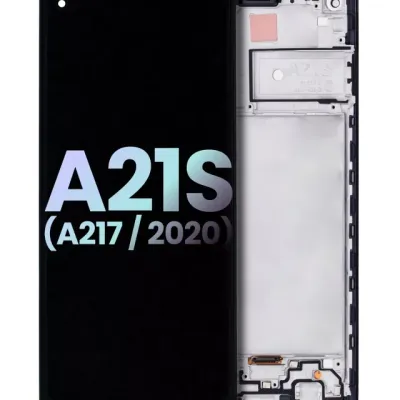 Дисплейний модуль (LCD) з рамкою для Samsung Galaxy A21s (A217 / 2020) (Service Pack) (чорний)