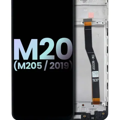 Дисплейний модуль (OLED) з рамкою для Samsung Galaxy M20 (M205 / 2019) (Service Pack) (всі кольори)