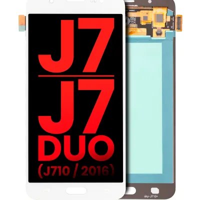 Дисплейний модуль (OLED) без рамки для Samsung Galaxy J7 / J7 Duo (J710 / 2016) (Aftermarket Plus) (білий)