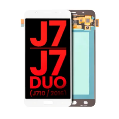 Дисплейний модуль (OLED) без рамки для Samsung Galaxy J7 / J7 Duo (J710 / 2016) (Aftermarket Plus) (білий)