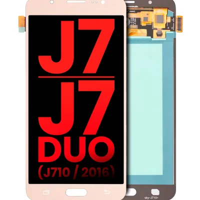 Дисплейний модуль (OLED) без рамки для Samsung Galaxy J7 / J7 Duo (J710 / 2016) (Aftermarket Plus) (золотий)