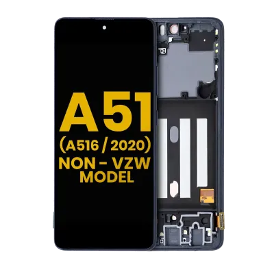 Дисплейний модуль (OLED) з рамкою для Samsung Galaxy A51 5G (A516 / 2020) (Non-Verizon 5G UW Frame) (Refurbished) (Prism Cube Black)