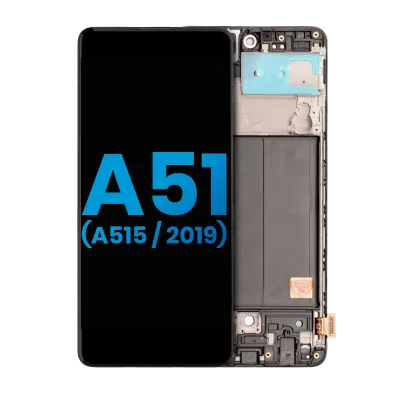 Дисплейний модуль (LCD) з рамкою для Samsung Galaxy A51 4G (A515 / 2019) (No Fingerprint Scanner) (Aftermarket: Incell) (All Colors)