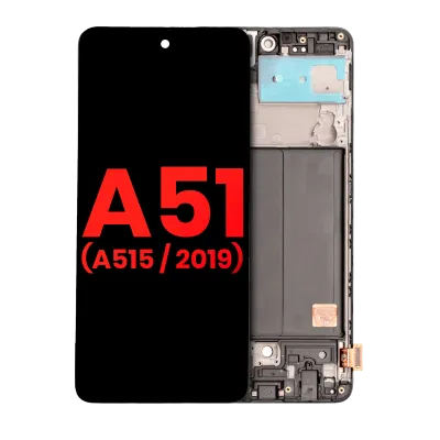 Дисплейний модуль (OLED) з рамкою для Samsung Galaxy A51 4G (A515 / 2019) (Aftermarket Plus) (All Colors)
