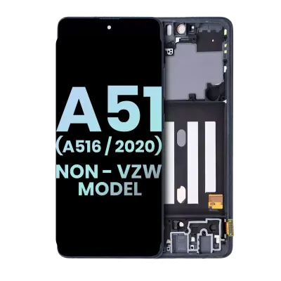 OLED Assembly With Frame For Samsung Galaxy A51 5G (A516 / 2020) (Non-Verizon 5G UW Frame) (Service Pack) (Prism Cube Black)