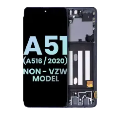 Дисплейний модуль (OLED) з рамкою для Samsung Galaxy A51 5G (A516 / 2020) (Non-Verizon 5G UW Frame) (Service Pack) (Prism Cube Black)