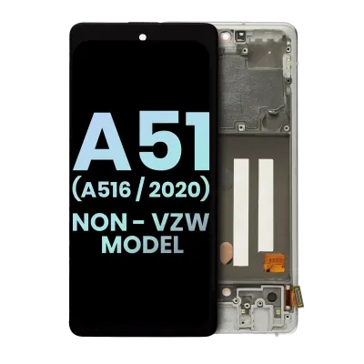 Дисплейний модуль (OLED) з рамкою для Samsung Galaxy A51 5G (A516 / 2020) (Non-Verizon 5G UW Frame) (Service Pack) (Prism Cube White)