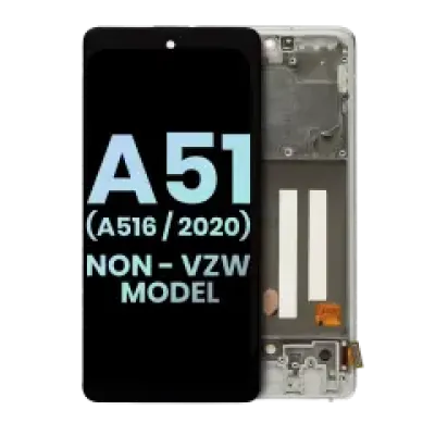 Дисплейний модуль (OLED) з рамкою для Samsung Galaxy A51 5G (A516 / 2020) (Non-Verizon 5G UW Frame) (Service Pack) (Prism Cube White)