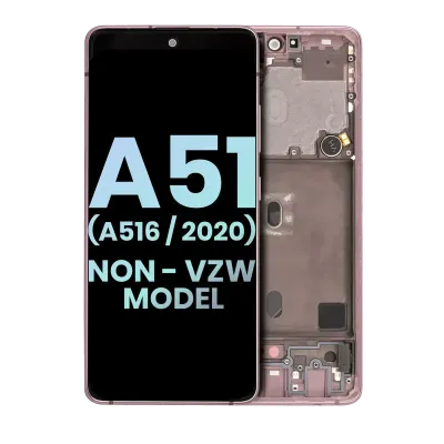 Дисплейний модуль (OLED) з рамкою для Samsung Galaxy A51 5G (A516 / 2020) (Non-Verizon 5G UW Frame) (Service Pack) (Prism Cube Pink)