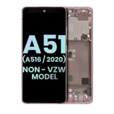 Дисплейний модуль (OLED) з рамкою для Samsung Galaxy A51 5G (A516 / 2020) (Non-Verizon 5G UW Frame) (Service Pack) (Prism Cube Pink)