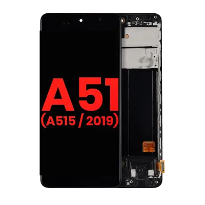 Дисплейний модуль (OLED) з рамкою для Samsung Galaxy A51 4G (A515 / 2019) (Aftermarket Plus) (All Colors)