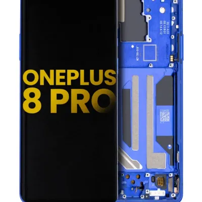 OLED Assembly With Frame For OnePlus 8 Pro (Refurbished) (Ultramarine Blue)