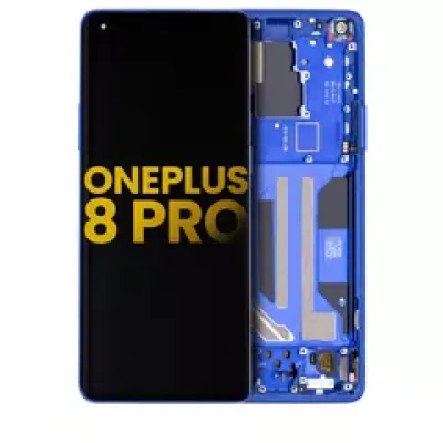 Дисплейний модуль (OLED) з рамкою для OnePlus 8 Pro (Refurbished) (Ultramarine Blue)