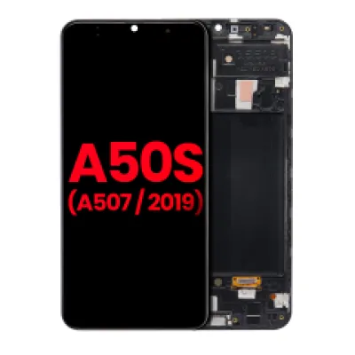 Дисплейний модуль OLED з рамкою для Samsung Galaxy A50s (A507 / 2019) (Aftermarket Plus) (усі кольори)