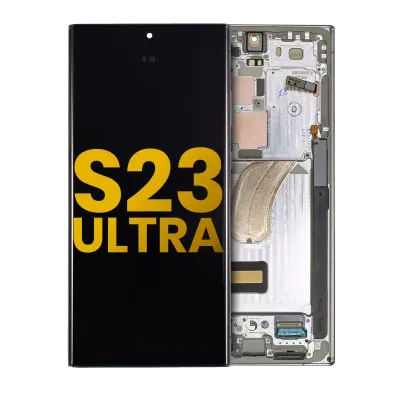 Дисплейний модуль (OLED) з рамкою для Samsung Galaxy S23 Ultra 5G (US & International) (Зібраний) (Sky Blue & Lime)