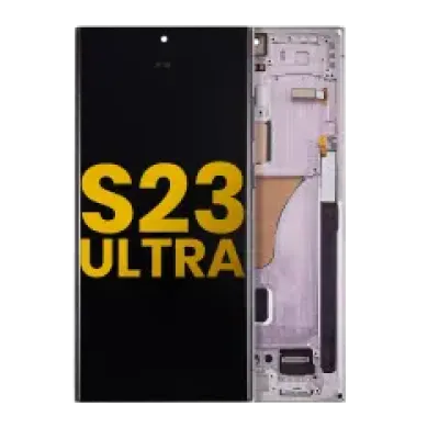 Дисплейний модуль (OLED) з рамкою для Samsung Galaxy S23 Ultra 5G (US & International) (Зібраний) (Lavender)