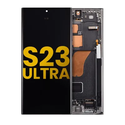 Дисплейний модуль (OLED) з рамкою для Samsung Galaxy S23 Ultra 5G (US & International) (Зібраний) (Graphite)