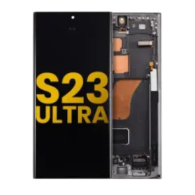 Дисплейний модуль (OLED) з рамкою для Samsung Galaxy S23 Ultra 5G (US & International) (Зібраний) (Graphite)