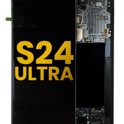 Дисплейний модуль (OLED) з рамкою для Samsung Galaxy S24 Ultra (Зібраний) (Titanium Black)