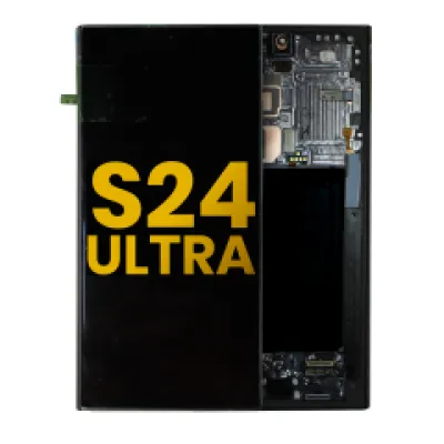Дисплейний модуль (OLED) з рамкою для Samsung Galaxy S24 Ultra (Зібраний) (Titanium Black)