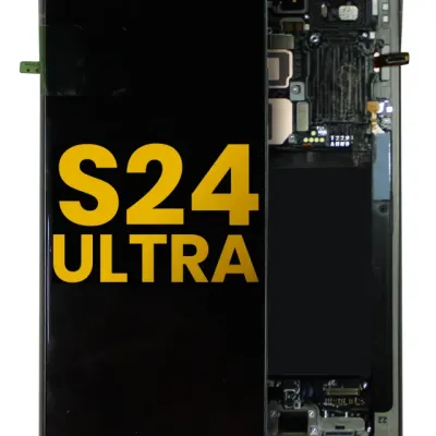 Дисплейний модуль (OLED) з рамкою для Samsung Galaxy S24 Ultra (Зібраний) (Titanium Gray)