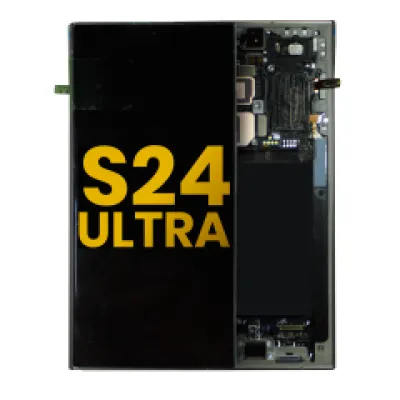 Дисплейний модуль (OLED) з рамкою для Samsung Galaxy S24 Ultra (Зібраний) (Titanium Gray)