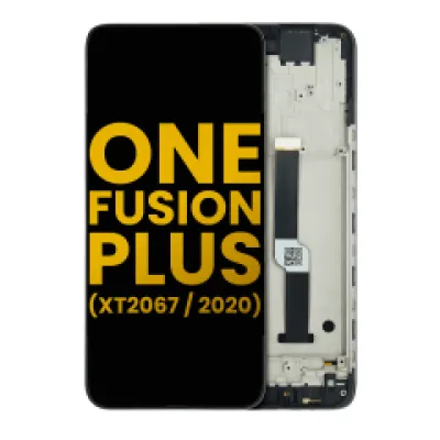 Дисплейний модуль з рамкою для Motorola One Fusion Plus (XT2067 / 2020) (Refurbished) (чорний)