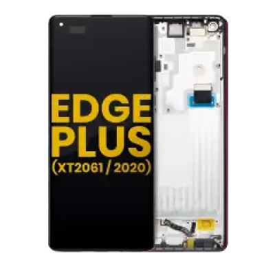 Дисплейний модуль (OLED) з рамкою для Motorola Moto Edge Plus (XT2061 / 2020) (Refurbished) (чорний)