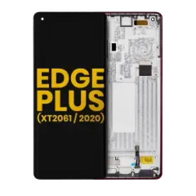 Дисплейний модуль (OLED) з рамкою для Motorola Moto Edge Plus (XT2061 / 2020) (Refurbished) (Smokey Sangria)