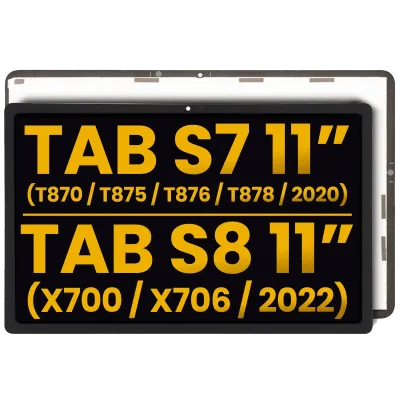 Дисплейний модуль LCD без рамки для Samsung Galaxy Tab S7 11" (2020) (T870 / T875 / T876 / T878) / Tab S8 11" (2022) (X700 / X706) (Refurbished) (усі кольори)