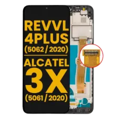 Дисплейний модуль (LCD) з рамкою для T-Mobile Revvl 4 Plus (5062 / 2020) / Alcatel 3X (5061 / 2020) (Refurbished) (чорний)