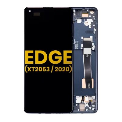 OLED Assembly With Frame For Motorola Edge 5G (XT2063 / 2020) (Refurbished) (Solar Black)