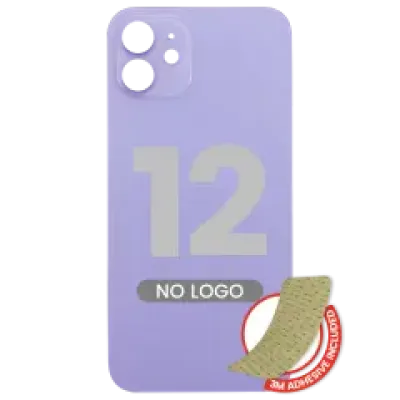 Заднє скло з проклейкою 3M для iPhone 12 (No Logo / Large Camera Hole) (фіолетовий)