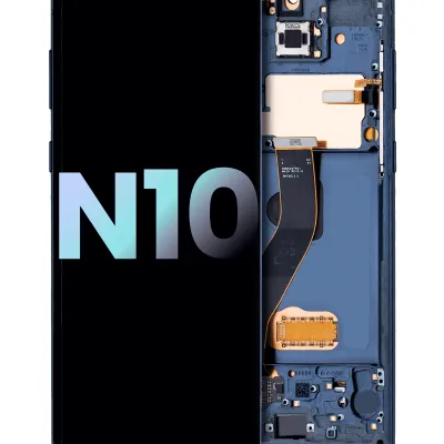 Дисплейний модуль (OLED) з рамкою для Samsung Galaxy Note 10 (Service Pack) (Aura Glow / Silver)