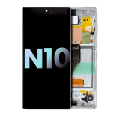 Дисплейний модуль (OLED) з рамкою для Samsung Galaxy Note 10 (Service Pack) (Aura White)