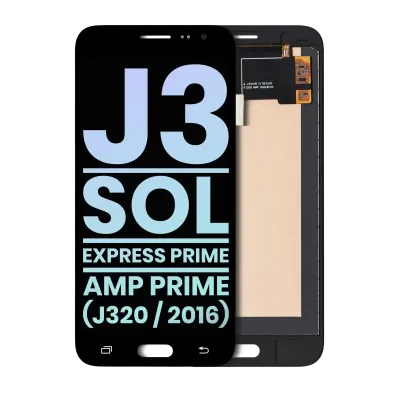 Дисплейний модуль (OLED) без рамки для Samsung Galaxy J3 (J320 / 2016) / Sol 4G / Express Prime / Amp Prime (Service Pack) (чорний)