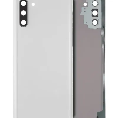 Заднє скло з скло камери для Samsung Galaxy Note 10 (без логотипу) (Aftermarket Plus) (Aura White)