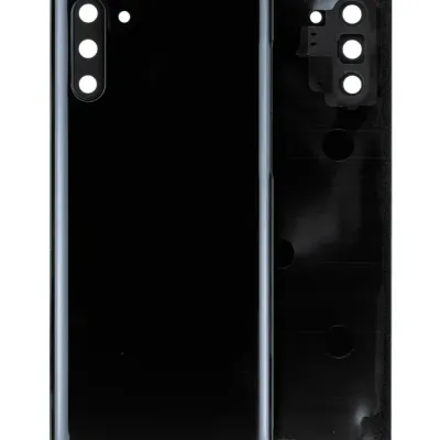 Заднє скло з скло камери для Samsung Galaxy Note 10 (без логотипу) (Aftermarket Plus) (Aura Black)