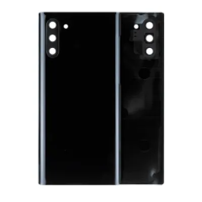 Заднє скло з скло камери для Samsung Galaxy Note 10 (без логотипу) (Aftermarket Plus) (Aura Black)