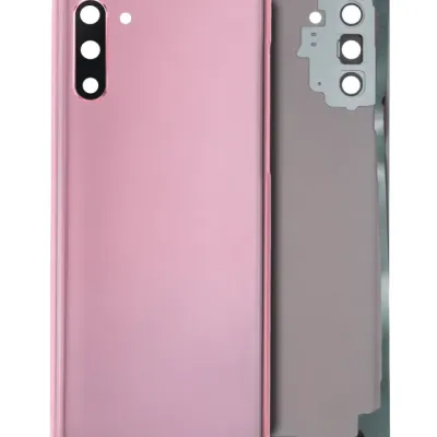 Back Cover Glass With Camera Lens For Samsung Galaxy Note 10 (No Logo) (Aftermarket Plus) (Aura Pink)