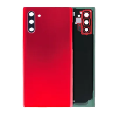 Заднє скло з скло камери для Samsung Galaxy Note 10 (без логотипу) (Aftermarket Plus) (Aura Red)