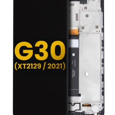 Дисплейний модуль (LCD) з рамкою для Motorola Moto G30 (XT2129 / 2021) (Refurbished) (Phantom Black)