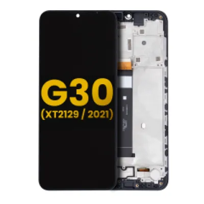 Дисплейний модуль (LCD) з рамкою для Motorola Moto G30 (XT2129 / 2021) (Refurbished) (Phantom Black)