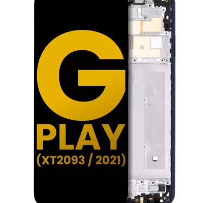LCD Assembly With Frame For Motorola Moto G Play (XT2093 / 2021) (Refurbished) (Misty Blue)