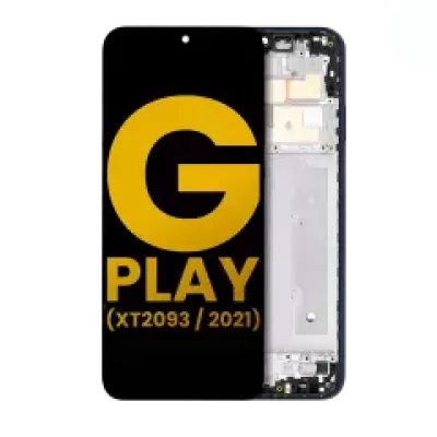 Дисплейний модуль (LCD) з рамкою для Motorola Moto G Play (XT2093 / 2021) (Refurbished) (Misty Blue)