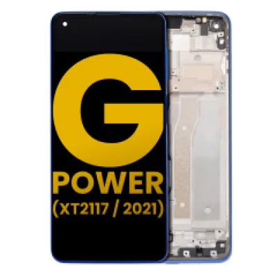Дисплейний модуль з рамкою для Motorola Moto G Power (XT2117 / 2021) (Refurbished) (Blue)