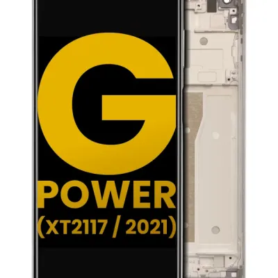LCD Assembly With Frame For Motorola Moto G Power (XT2117 / 2021) (Refurbished) (Polar Silver)