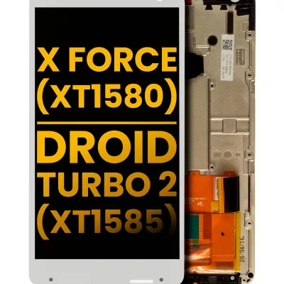 Дисплейний модуль (LCD) з рамкою для Motorola Moto X Force (XT1580 / 2015) / Droid Turbo 2 (XT1585 / 2015) (Refurbished) (білий)