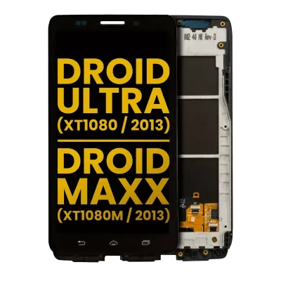 Дисплейний модуль (LCD) з рамкою для Motorola Droid Maxx (XT1080 / 2013) (Refurbished) (чорний)