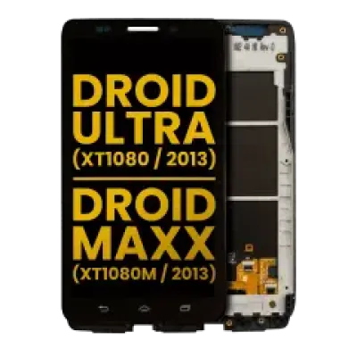 Дисплейний модуль (LCD) з рамкою для Motorola Droid Maxx (XT1080 / 2013) (Refurbished) (чорний)